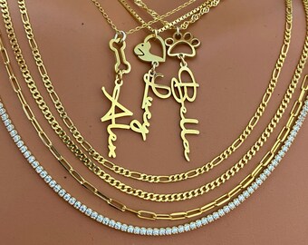 Personalized Dog Paw Name Necklace: Dainty Animal Bone Necklace