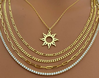 sun necklace, silver sunrise necklace