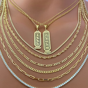 egyptian cartouche name necklace, egypt symbol name pendant, personalized gifts for mother day, egyptian hieroglyphic name cartouche