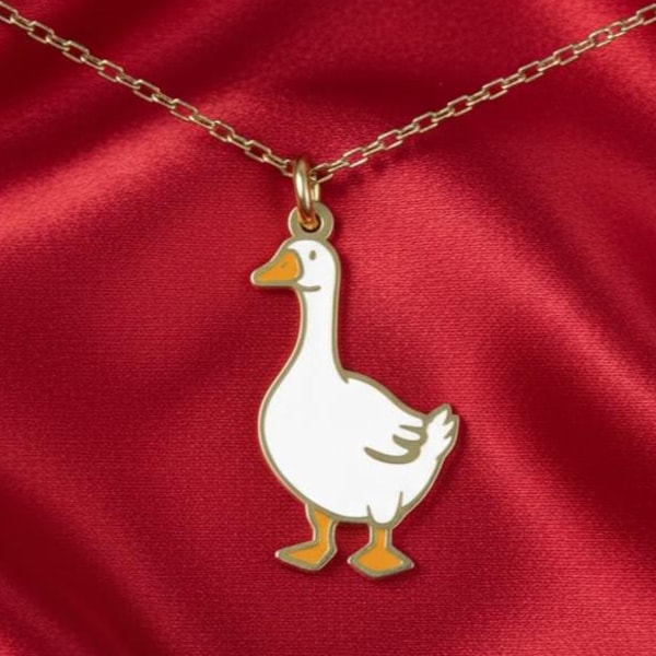 Collar con colgante de plata de ganso delicado