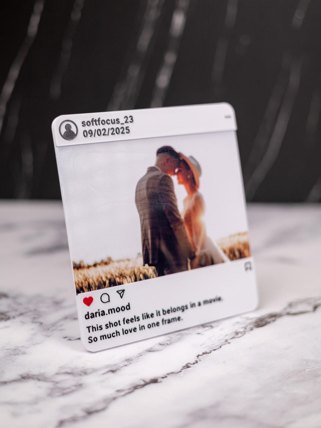 Instagram-style 4×6 Photo Frame (landscape) | Personalised With Caption ...