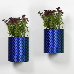 Wall Plant Pot with Hidden Drip Tray Quilted Plant Pot Tri-Color