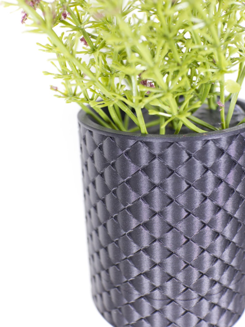 Wall Plant Pot with Hidden Drip Tray Quilted Plant Pot imagem 2