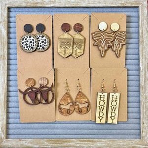 Boucles d'oreilles western en bois léger