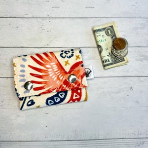 Monedero con doble broche para tarjetas, estilo bohemio, monedero para identificación, para amantes de los pájaros, riñonera, bolso para cinturón, cartera, regalo para ella