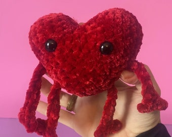 Customizable Crochet Heart Buddy Plushie