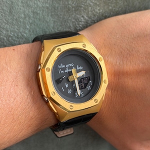 Gold GA-2100 Custom Watch | Leather