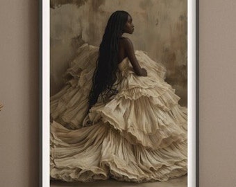 Unframed Physical Art Tobi Black Woman Wall Art African Woman Art Female Portrait Print  Illustration Black Girl Wall Art African Print