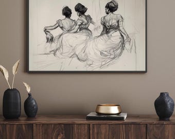 Ungerahmt Physische Kunst Anmut Schwarze Frau Wandkunst Afrikanische Frau Kunst Rohes Skizze Porträt Druck Illustration Schwarzes Mädchen Wandkunst Afrikanischer Druck