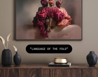 LoLabsArt -  “Language of the Fold“ - Physical Art  Black Woman Wall Art African Woman Art Female Portrait Print  Illustration Wall Art