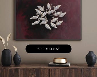 LoLabsArt - “The Nucleus” Original Physical Art Swan Woman Wall Art African Woman Art  Portrait Print  Wall Art