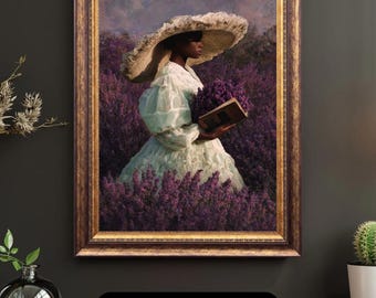 LoLabsArt - “Woman is the Color Purple” Original Physical Art Black Woman Wall Art African Woman Art Female Portrait Print  Wall Art