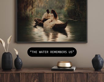 LoLabsArt -  “The Water Remembers Us” - Physical Art  Black Woman Wall Art African Woman Art Female Portrait Print  Illustration Wall Art