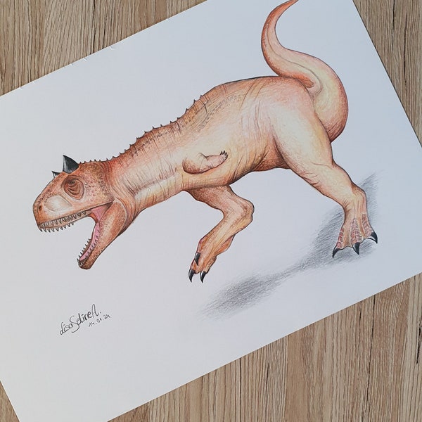 Carnotaurus Zeichnung bunt