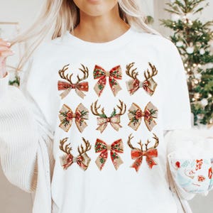 Christmas Coquette Bow PNG, Christmas bow PNG, Christmas png, Christmas bow, xmas png, Xmas bow png, vintage bow png, vintage Christmas image 1