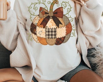 Patchwork pumpkin png, fall patchwork png, stitched pumpkin png, Pumpkin patchwork png, patchwork pumpkin png, patchwork Halloween png, fall