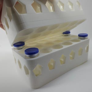 Estuche apilable para viales de 10 ml, con capacidad para 18 viales