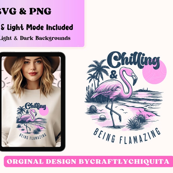 Flamingo Svg, Bird Svg Design for girls trip t-shirts, flamingo wallpapers, stickers and beach hoodies | Cricut & Sublimation
