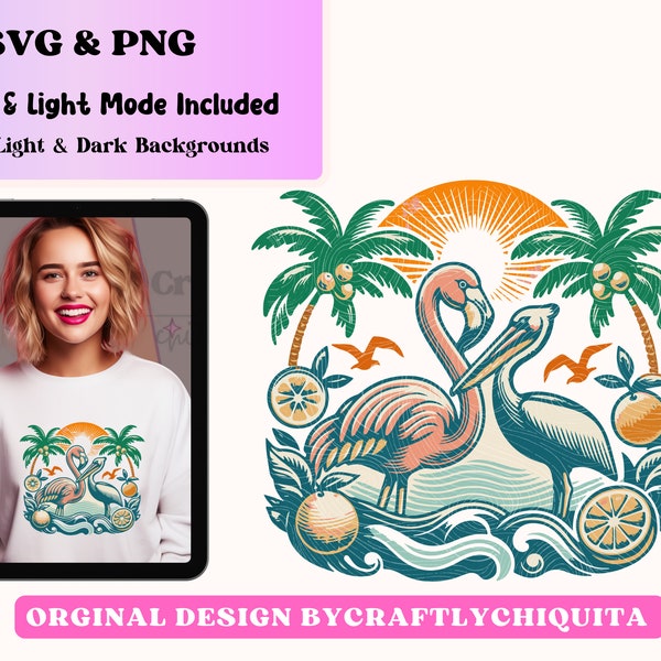 Bird Svg, Flamingo Svg Design for girls trip t-shirts, flamingo wallpapers, stickers and beach hoodies | Cricut & Sublimation