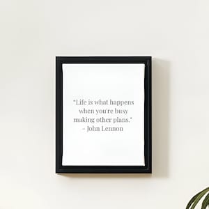 John Lennon Quote Print: Neutral Minimalist Wall Art (16x20&quot; Digital Download)