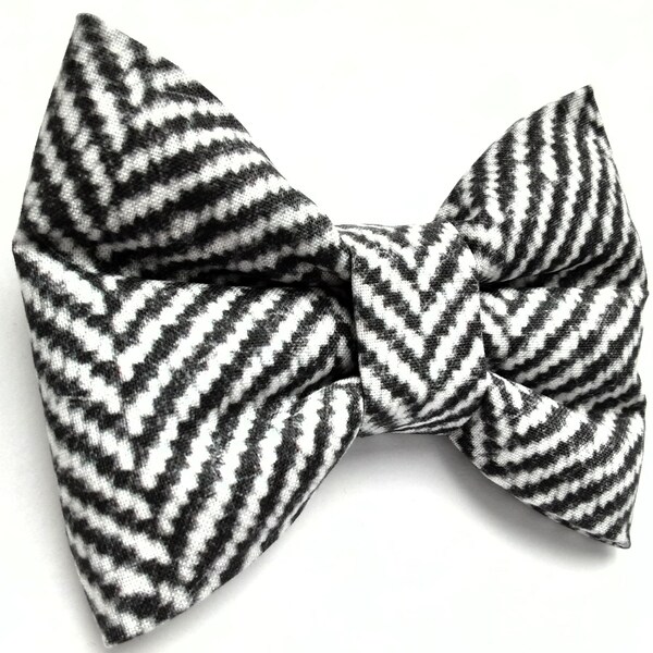 herringbone tweed bow tie