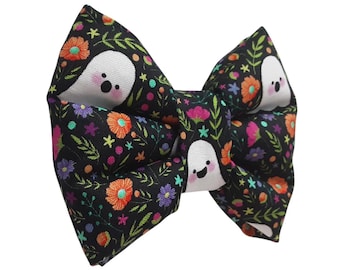Bootiful Ghosts | Dog & Cat Bow Tie | Halloween Floral Spooky | Pet Accessory