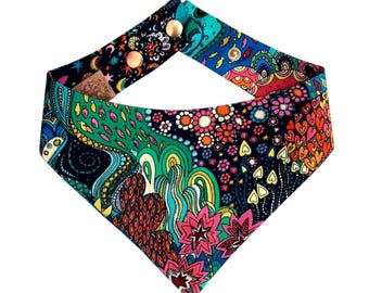 Paradise Dream | Dog & Cat Bandana | Adventure Floral | Curved Reversible Snap-On