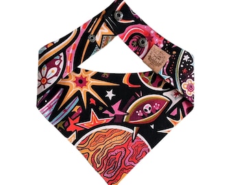 Galaxy Adventures | Dog & Cat Bandana | Alien UFO | Curved Reversible Snap-On