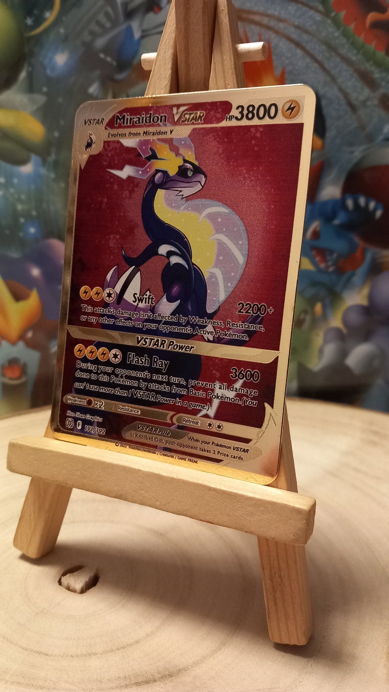 Miraidon Vstar Pokemon Card in Gold Metal ANG Version Etsy UK