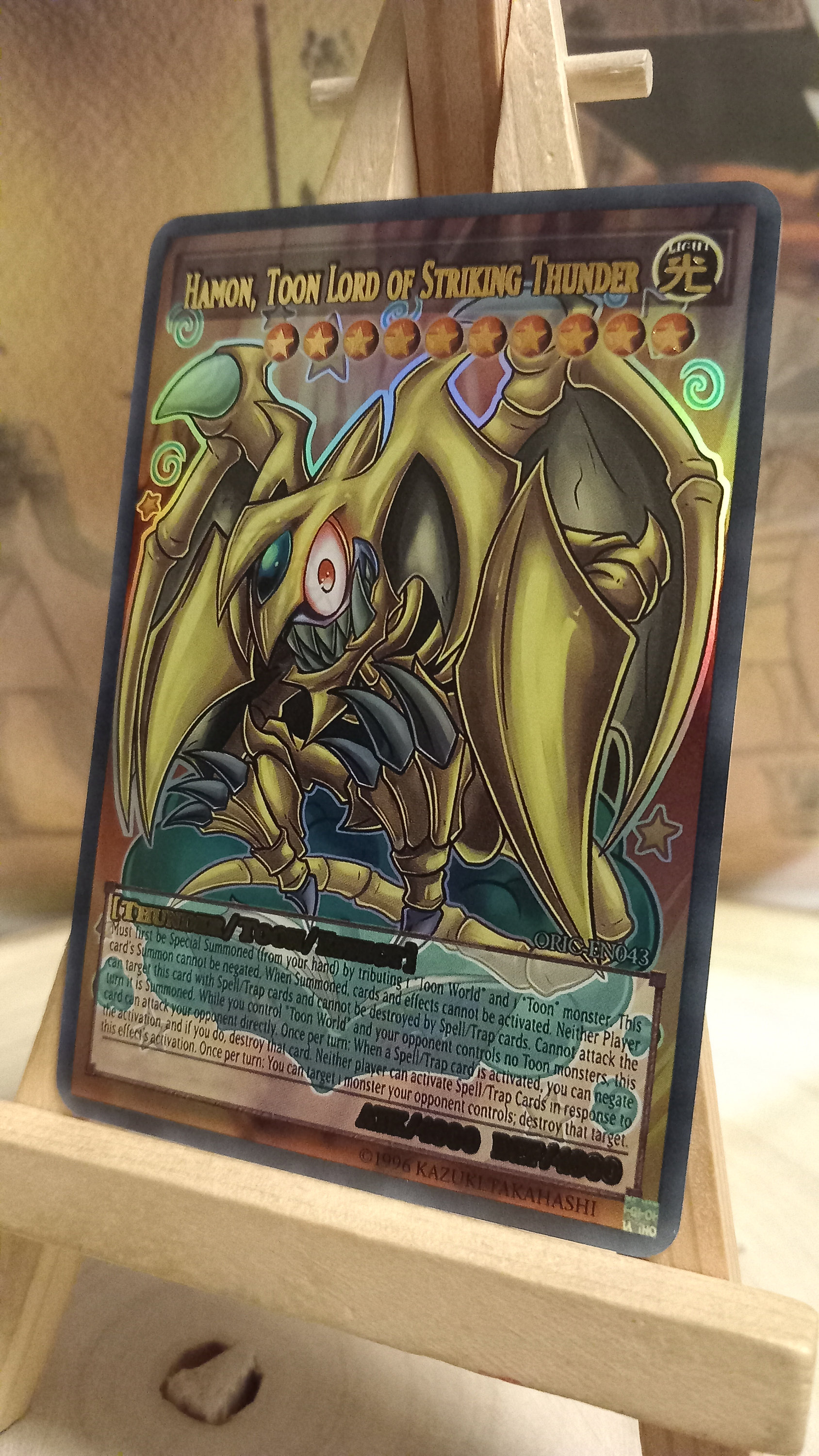 Hamon Toon Lord of Striking Thunder Holographic V ANG Card Hamon Toon Lord of Striking Thunder Holographic V ANG Card