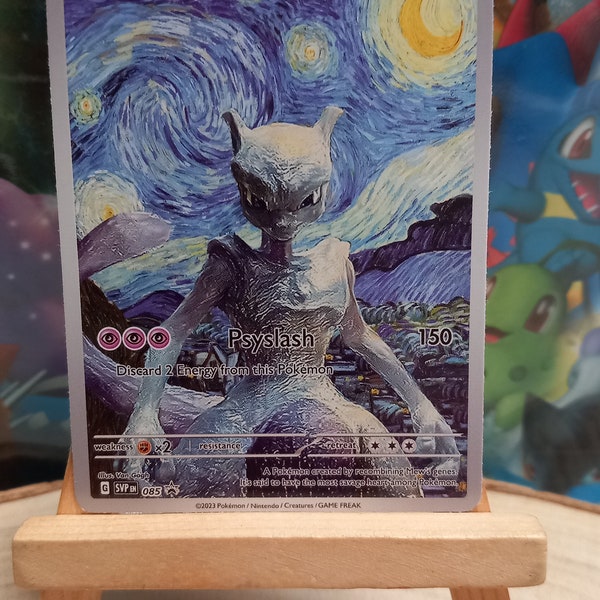 Carte pokemon Mewtwo With The Starry Night 85 Promo version anglaise Van Gogh