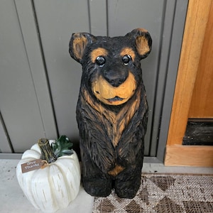 Chainsaw Carved Bear Sculpture, Rustic Home Decor