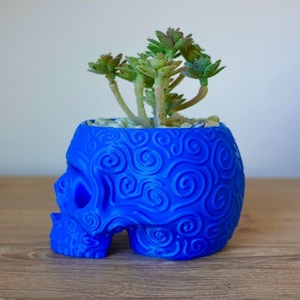 Umfassen Sie lebendige Eleganz mit unserem 3D gedruckten Sugar Skull Planter Pot!