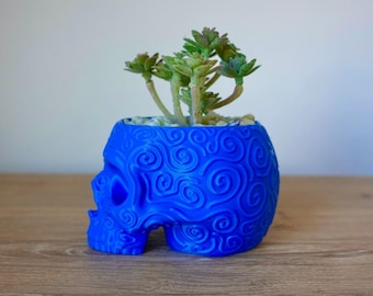 Embrace Vibrant Elegance with Our 3D Printed Sugar Skull Planter Pot!