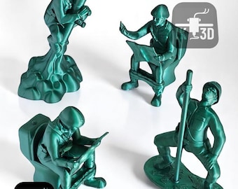 Comical 3D Printed Green Army Men