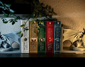3D Printed Dragon Bookend Set – Epic Fantasy Decor for Book Lovers!