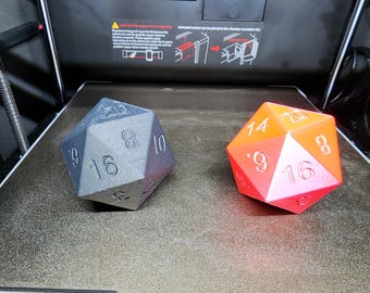 3D Printed D20 dice. Standard size 21mm