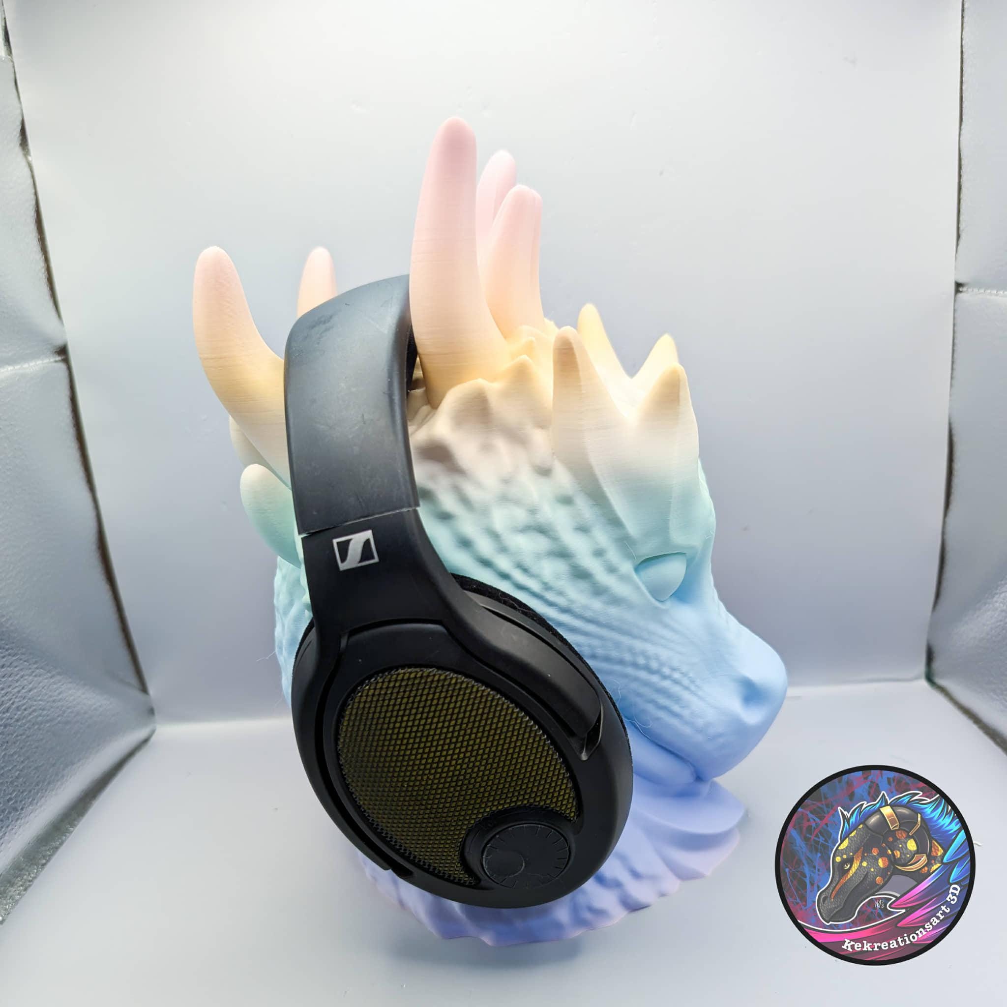3D Printed Dragon Bust Headphone Stand – Epic Fantasy Desk Display - Etsy