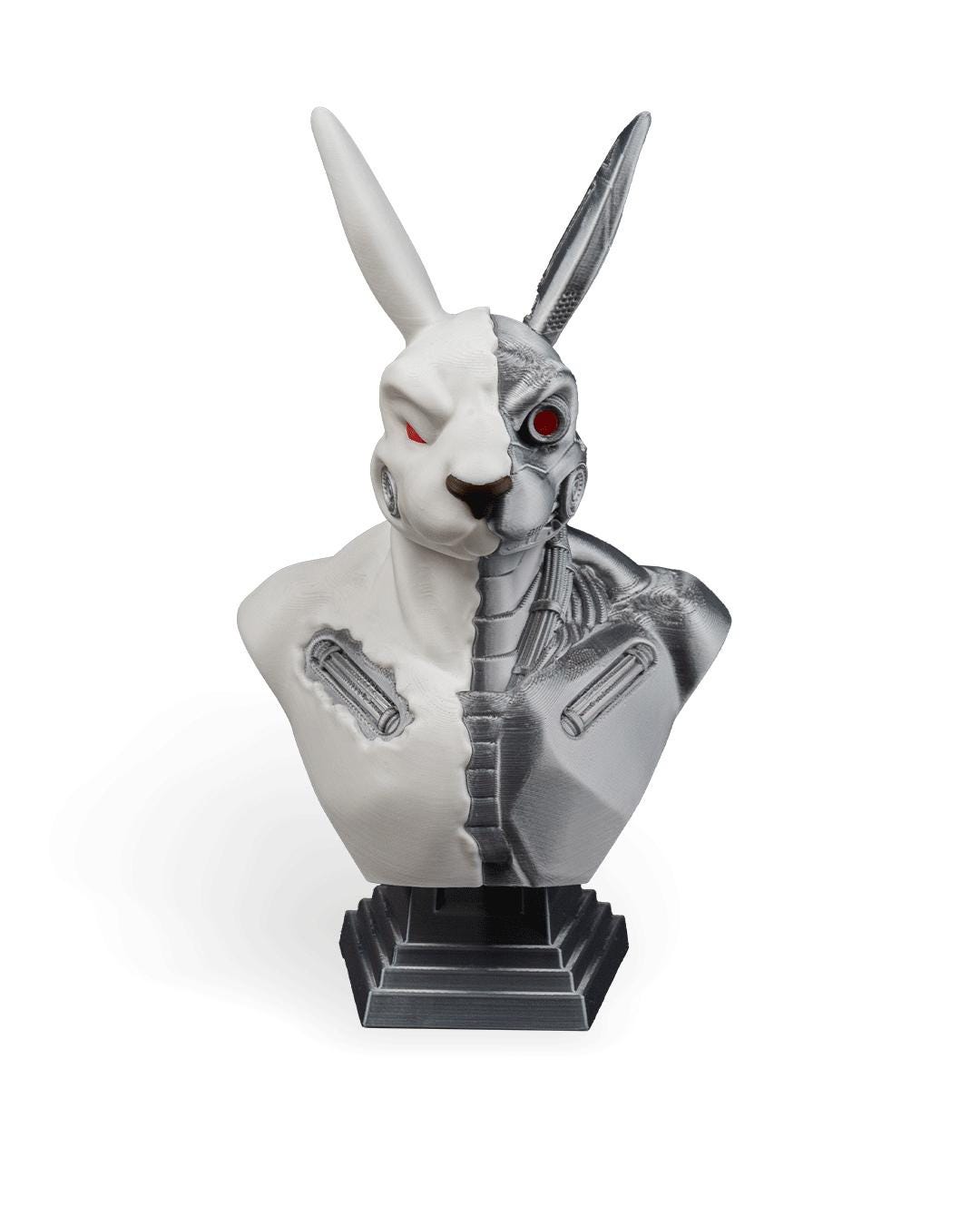 サイバーホップ バスト – 未来的な 3D プリントのウサギの彫刻 - Etsy 日本