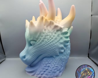 3D Printed Dragon Bust Headphone Stand – Epic Fantasy Desk Display