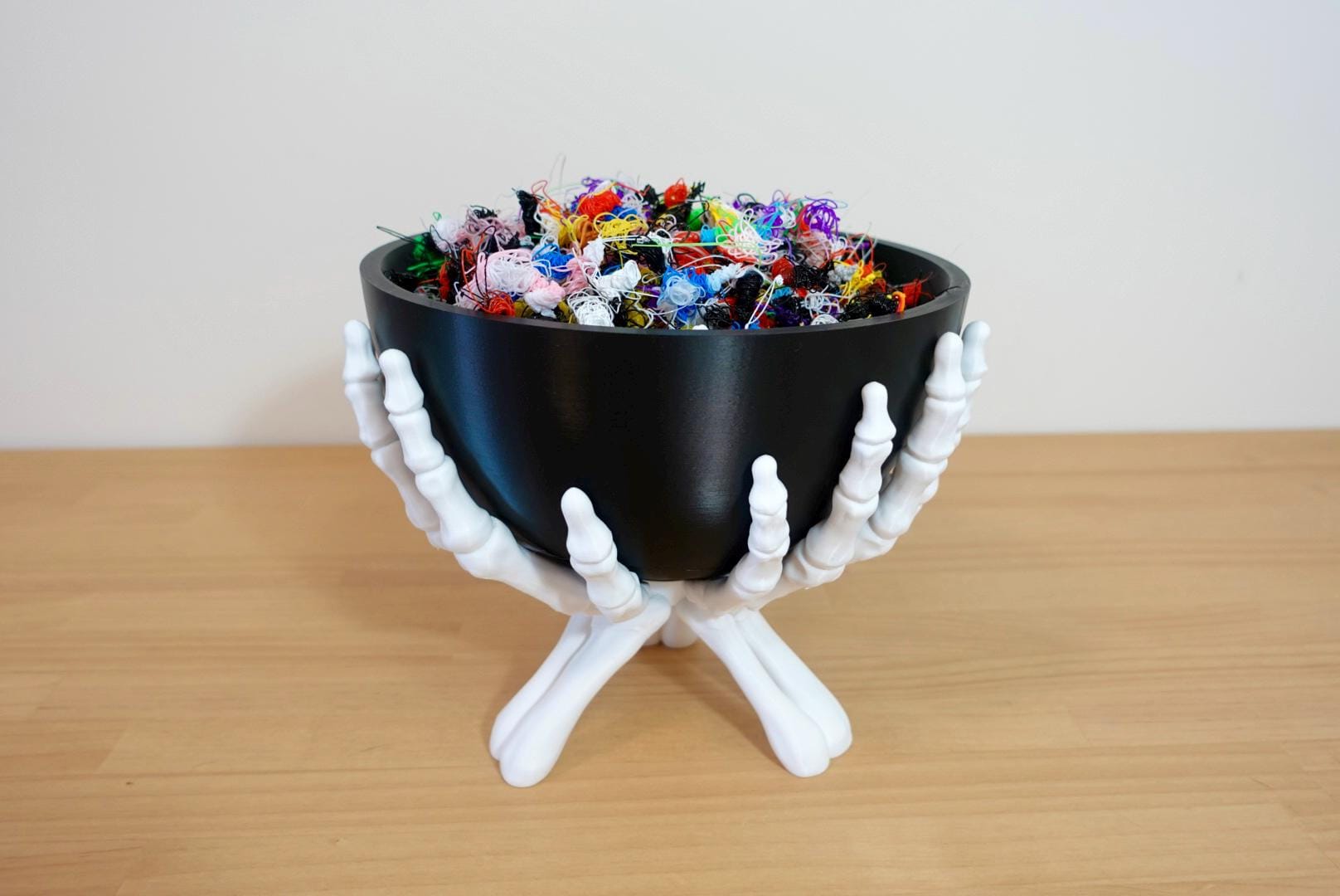 Unique 3D Printed Skeleton Hands Holding Bowl - Gothic Home Decor