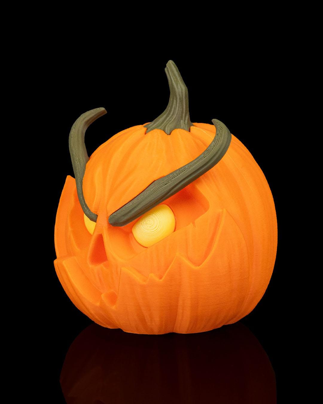 3D Printed Evil Grinning Pumpkins: Halloween Wicked Decor Trio - Etsy