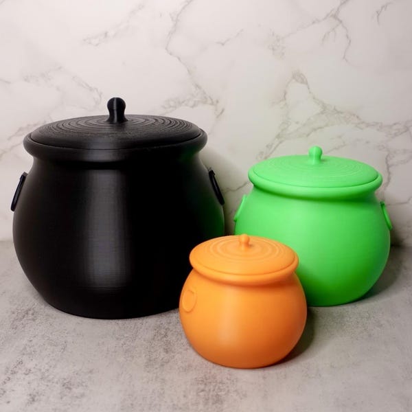 Caldero de Halloween impreso en 3D: Decoración espeluznante para fiestas