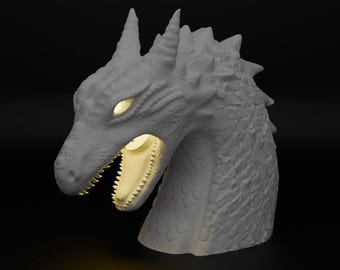 3D printed Ember Glow Dragon Head candle holder
