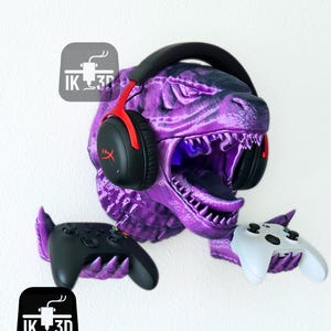 3D Printed Godzilla Head Wall-Mounted Controller Holder