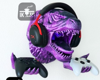 3D Printed Godzilla Head Wall-Mounted Controller Holder