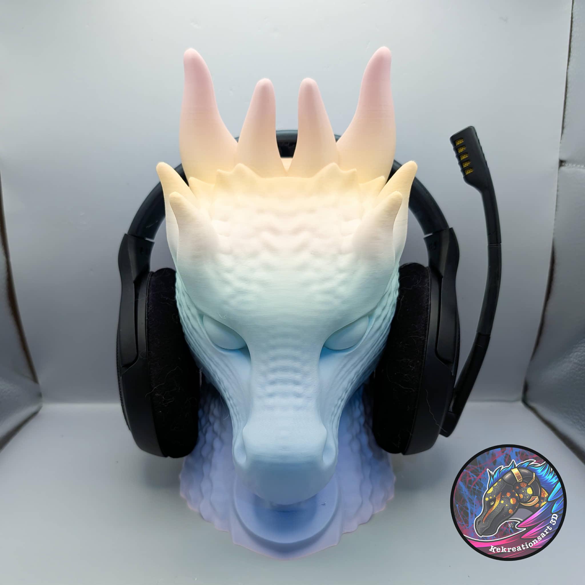 3D Printed Dragon Bust Headphone Stand – Epic Fantasy Desk Display - Etsy