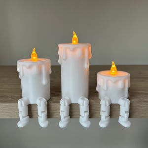 Articulated 3D Printed Candles with LED Lights – Illuminate Your Space!