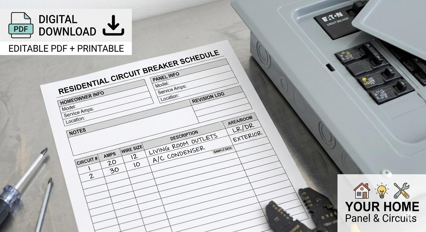 Residential Electrical Panel Schedule Template | Printable Breaker Box ...