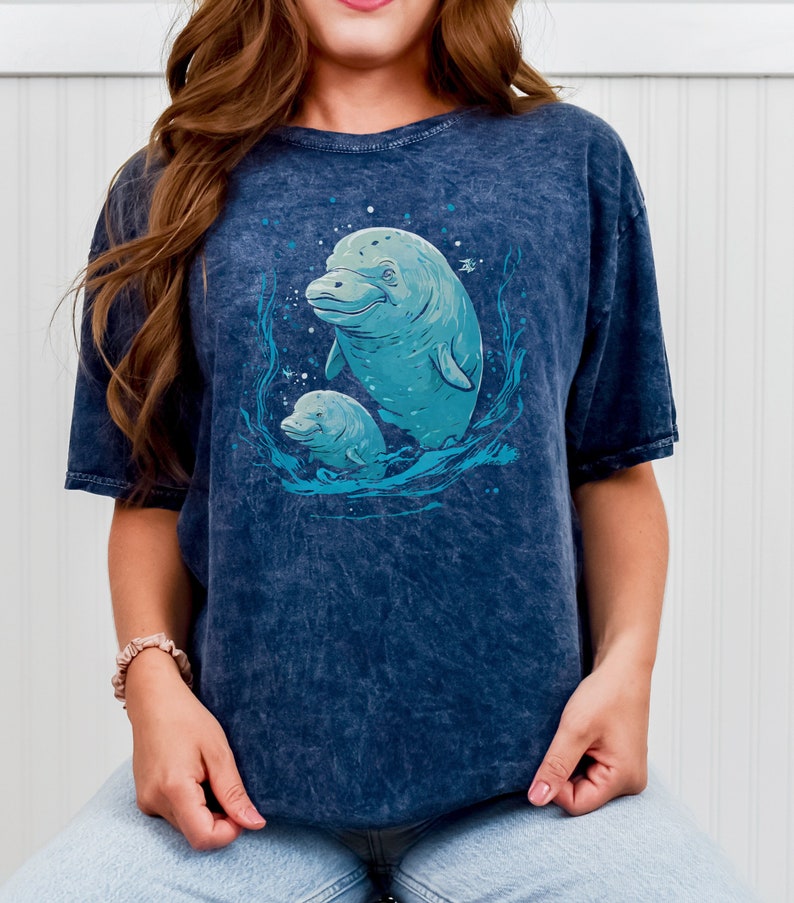 Colortone Mineral Wash Manatee Shirt Sea Cow Ocean Wear Unique Marine ...